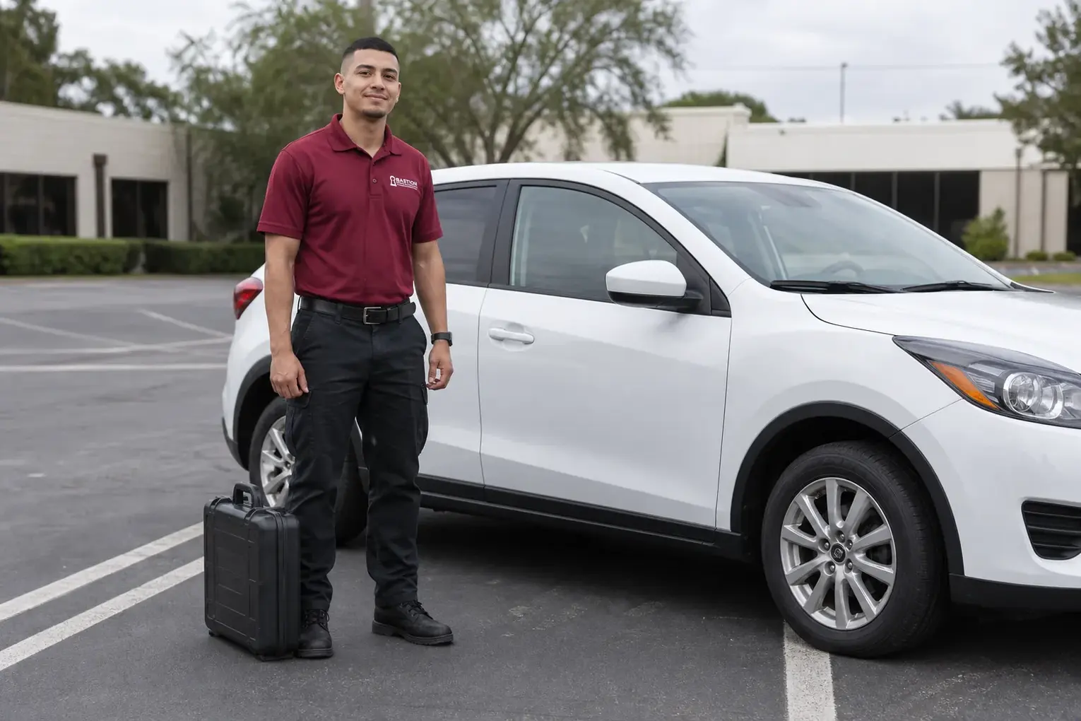 Locksmith opening a locked car door in FL